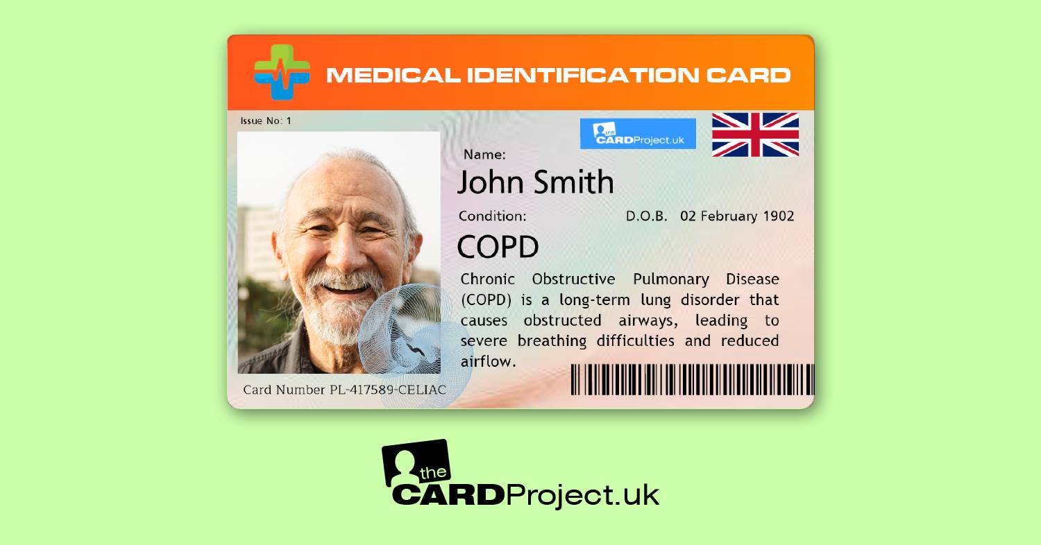 COPD (Chronic Obstructive Pulmonary Disease) Premium Medical Photo ID Card  (FRONT)